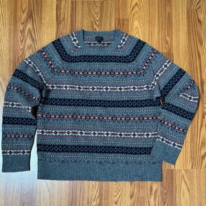 J Crew Fair Isle crewneck sweater in lambswool